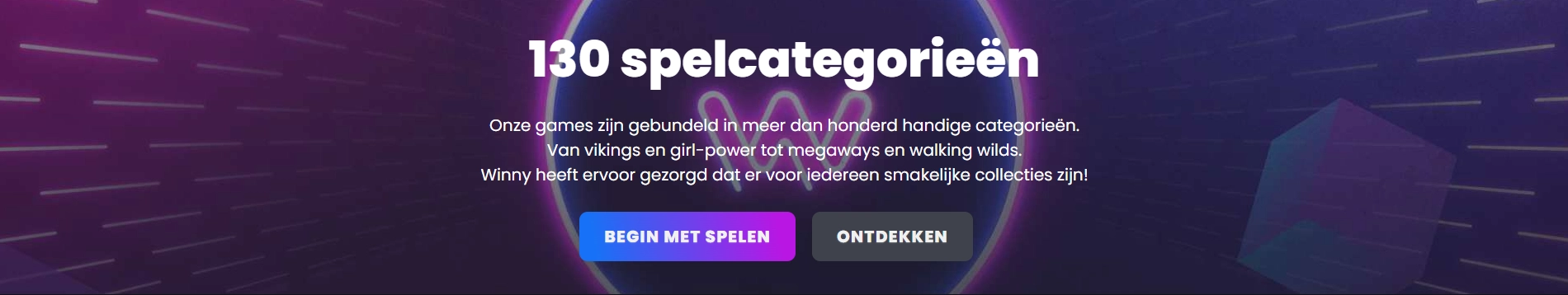 Ontdek 130 verschillende spelcategorieën bij Winny Casino