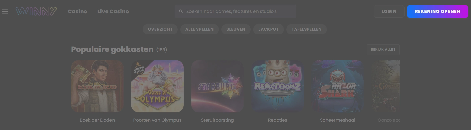 Registreer je snel en eenvoudig bij Winny Casino